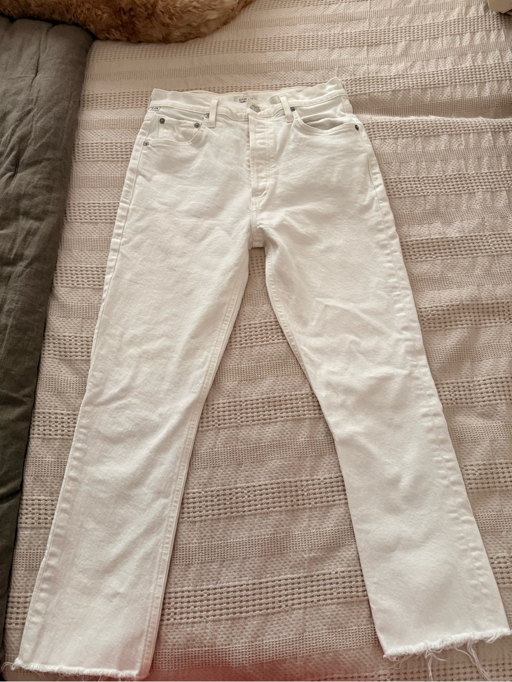 Citizens Of Humanity White Straight Leg Jeans